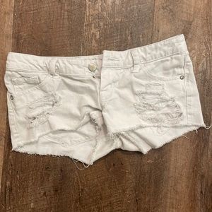 White denim shorts